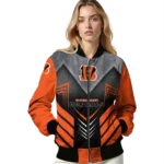 cincinnati bengals arrow layer orange black bomber jacket best selling