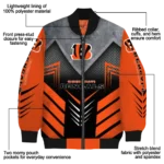 cincinnati bengals arrow layer orange black bomber jacket best selling