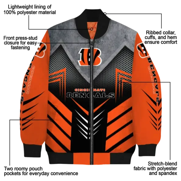 cincinnati bengals arrow layer orange black bomber jacket new arrival