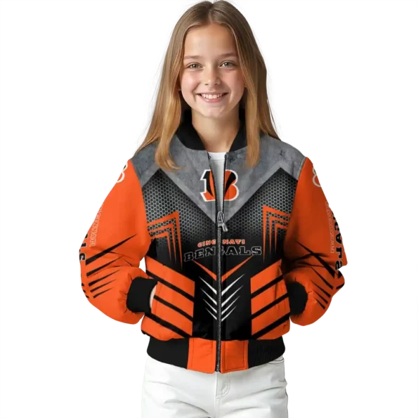 cincinnati bengals arrow layer orange black bomber jacket top rated