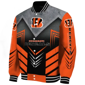 cincinnati bengals arrow layer orange black varsity jacket best selling.webp