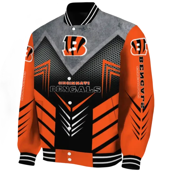 cincinnati bengals arrow layer orange black varsity jacket best selling.webp