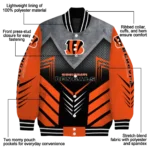 cincinnati bengals arrow layer orange black varsity jacket best selling.webp