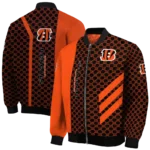 cincinnati bengals triple side stripes orange black bomber jacket best selling