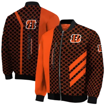 cincinnati bengals triple side stripes orange black bomber jacket fashion forward