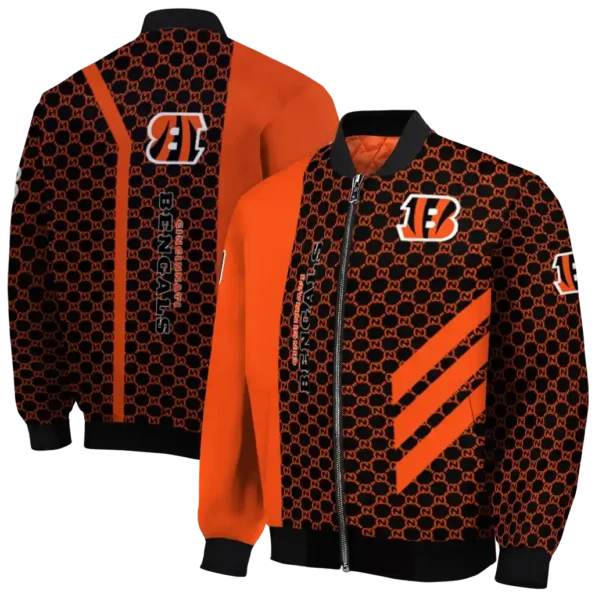 cincinnati bengals triple side stripes orange black bomber jacket fashion forward
