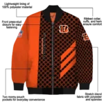 cincinnati bengals triple side stripes orange black bomber jacket best selling