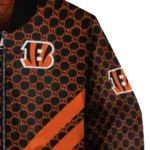 cincinnati bengals triple side stripes orange black bomber jacket best selling
