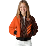 cincinnati bengals triple side stripes orange black bomber jacket best selling