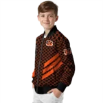 cincinnati bengals triple side stripes orange black bomber jacket best selling