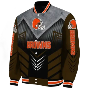 cleveland browns arrow layer brown black varsity jacket best selling.webp