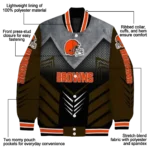 cleveland browns arrow layer brown black varsity jacket best selling.webp