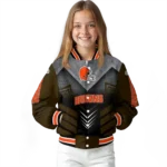 cleveland browns arrow layer brown black varsity jacket best selling.webp