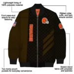 cleveland browns triple side stripes brown black bomber jacket best selling