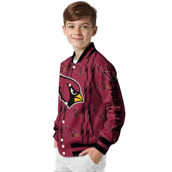 custom arizona cardinals bolt stripe red varsity jacket trendy.webp