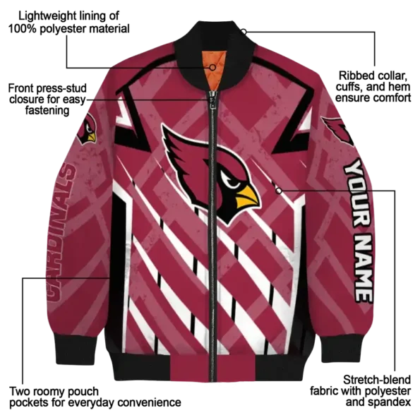 custom arizona cardinals chevron angles red bomber jacket new arrival