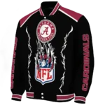 custom arizona cardinals claw blood red black varsity jacket best selling.webp