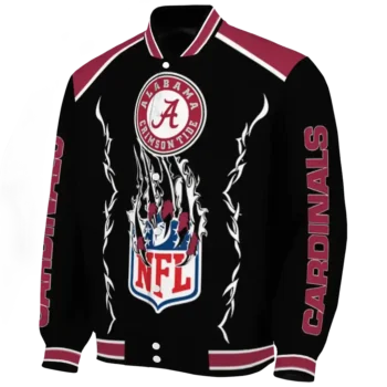 custom arizona cardinals claw blood red black varsity jacket best selling.webp