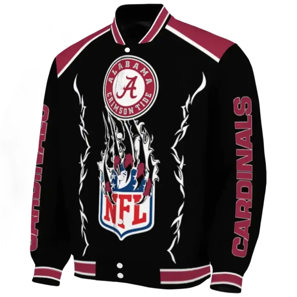 custom arizona cardinals claw blood red black varsity jacket best selling.webp