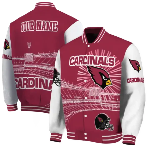 custom arizona cardinals ferris arena red white varsity jacket fashion forward.webp