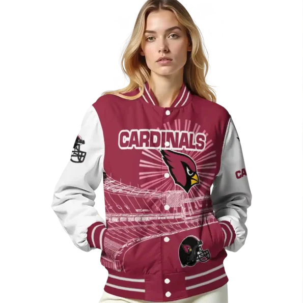 custom arizona cardinals ferris arena red white varsity jacket latest model.webp