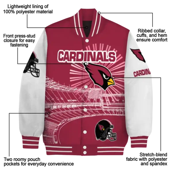 custom arizona cardinals ferris arena red white varsity jacket new arrival.webp