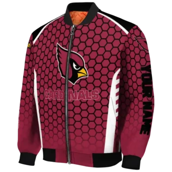 custom arizona cardinals hexagon grid red bomber jacket best selling