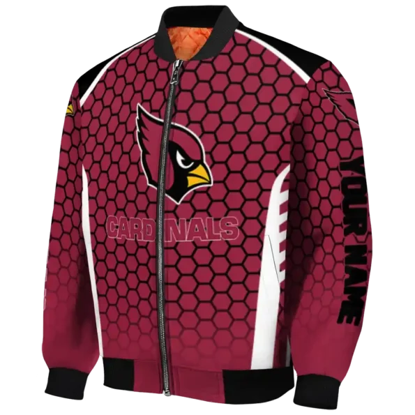 custom arizona cardinals hexagon grid red bomber jacket best selling