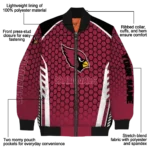 custom arizona cardinals hexagon grid red bomber jacket best selling