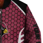 custom arizona cardinals hexagon grid red bomber jacket best selling