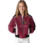 custom arizona cardinals hexagon grid red bomber jacket best selling