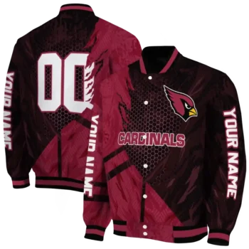 custom arizona cardinals hexagon mesh red black varsity jacket fashion forward.webp