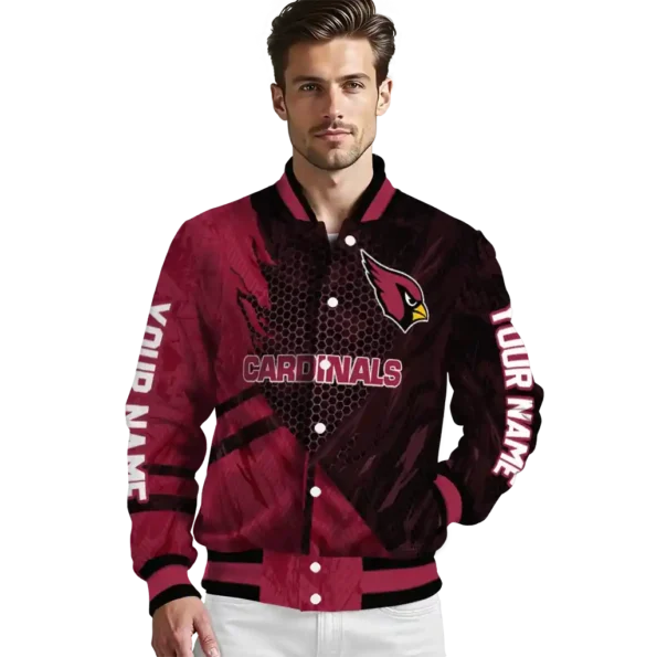 custom arizona cardinals hexagon mesh red black varsity jacket high quality.webp