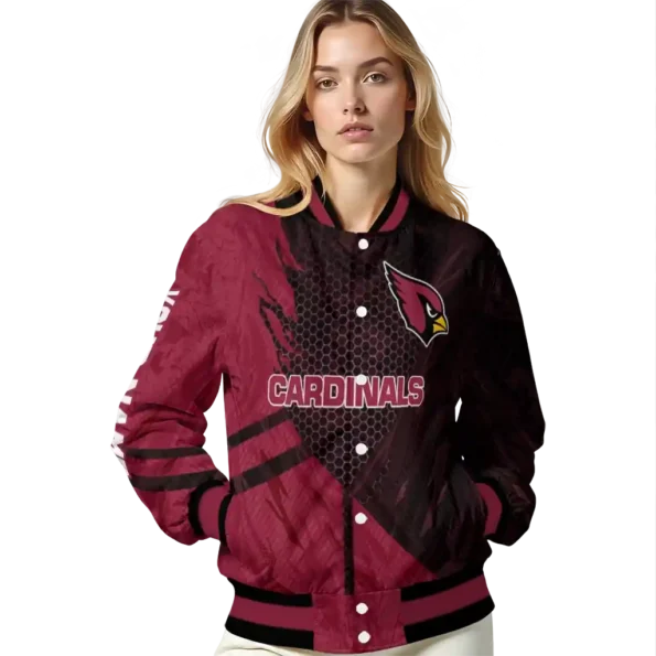 custom arizona cardinals hexagon mesh red black varsity jacket latest model.webp