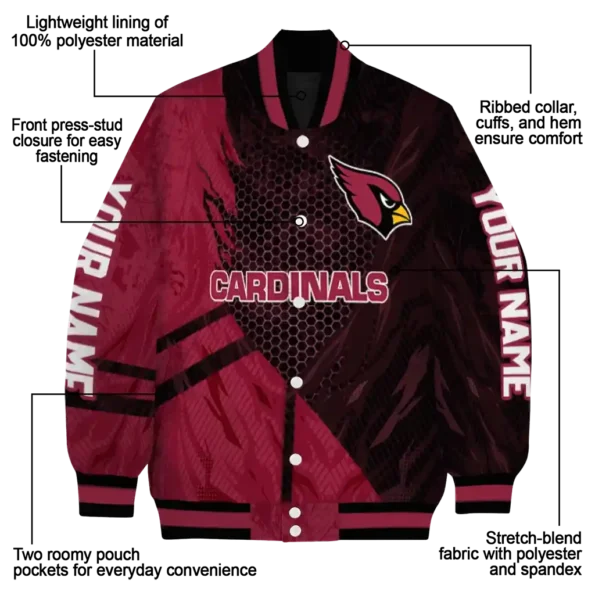 custom arizona cardinals hexagon mesh red black varsity jacket new arrival.webp