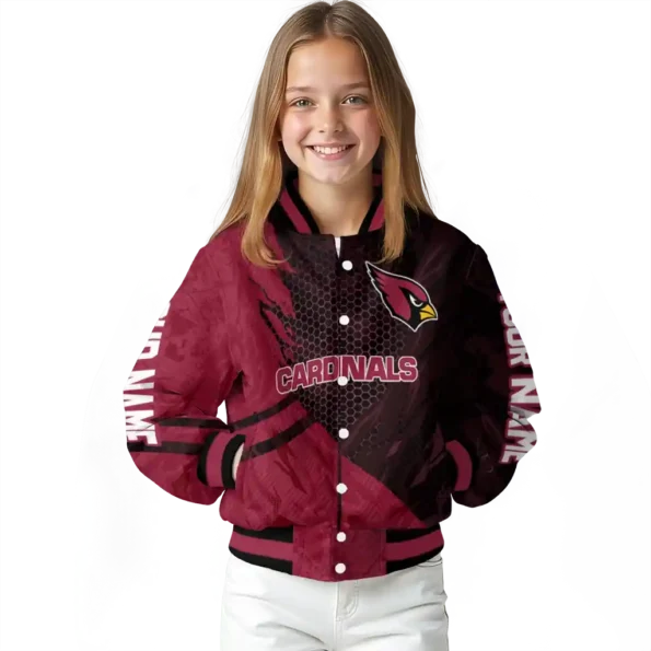 custom arizona cardinals hexagon mesh red black varsity jacket top rated.webp