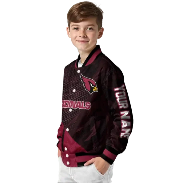 custom arizona cardinals hexagon mesh red black varsity jacket trendy.webp