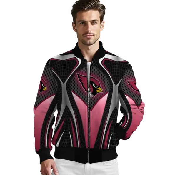 custom arizona cardinals mesh chest black crocs black bomber jacket high quality