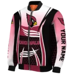 custom arizona cardinals mesh effect red black bomber jacket best selling