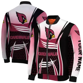 custom arizona cardinals mesh effect red black bomber jacket fashion forward