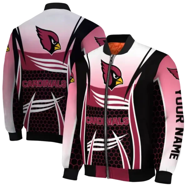 custom arizona cardinals mesh effect red black bomber jacket fashion forward