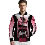 custom arizona cardinals mesh effect red black bomber jacket best selling