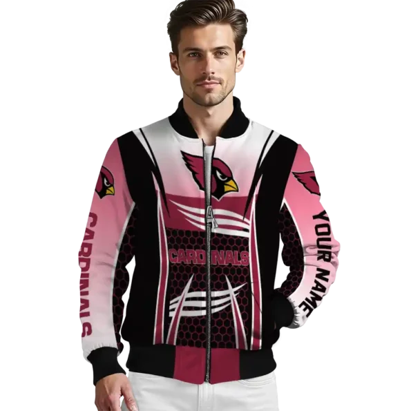 custom arizona cardinals mesh effect red black bomber jacket high quality