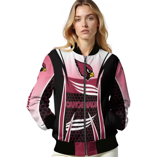 custom arizona cardinals mesh effect red black bomber jacket latest model