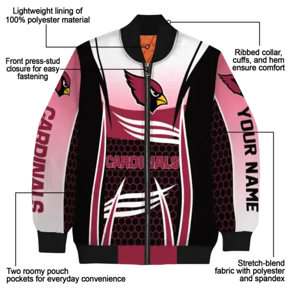 custom arizona cardinals mesh effect red black bomber jacket new arrival