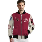 custom arizona cardinals razorback outline red nude bomber jacket best selling