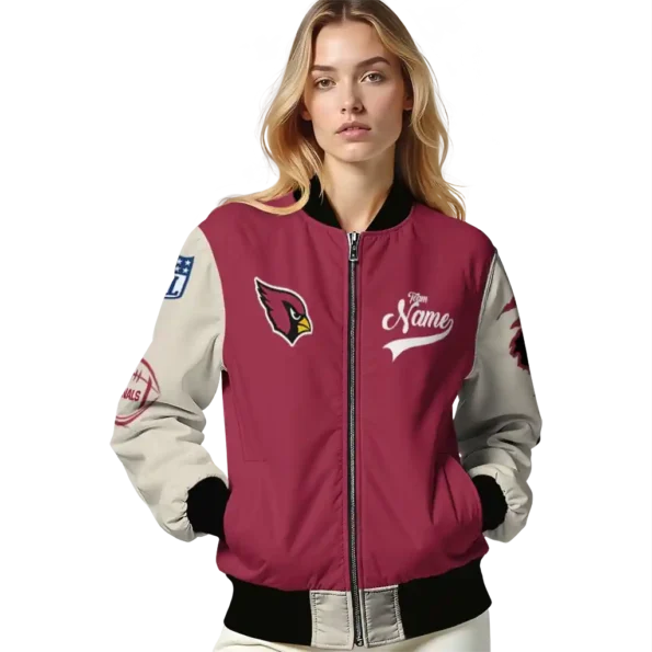 custom arizona cardinals razorback outline red nude bomber jacket latest model
