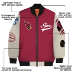 custom arizona cardinals razorback outline red nude bomber jacket best selling