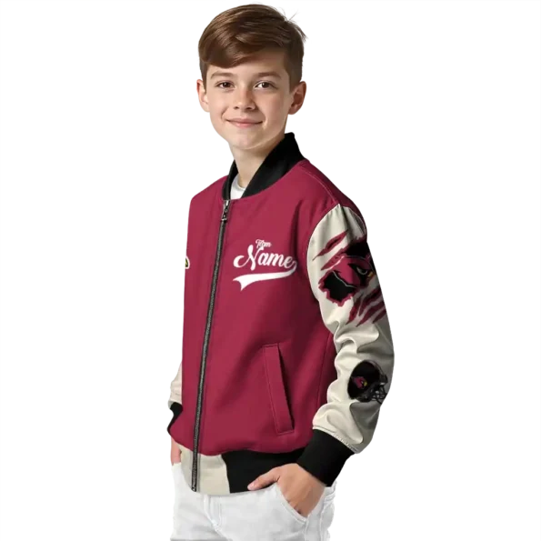 custom arizona cardinals razorback outline red nude bomber jacket trendy