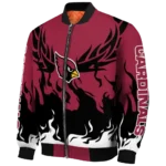 custom arizona cardinals winged blaze red white bomber jacket best selling